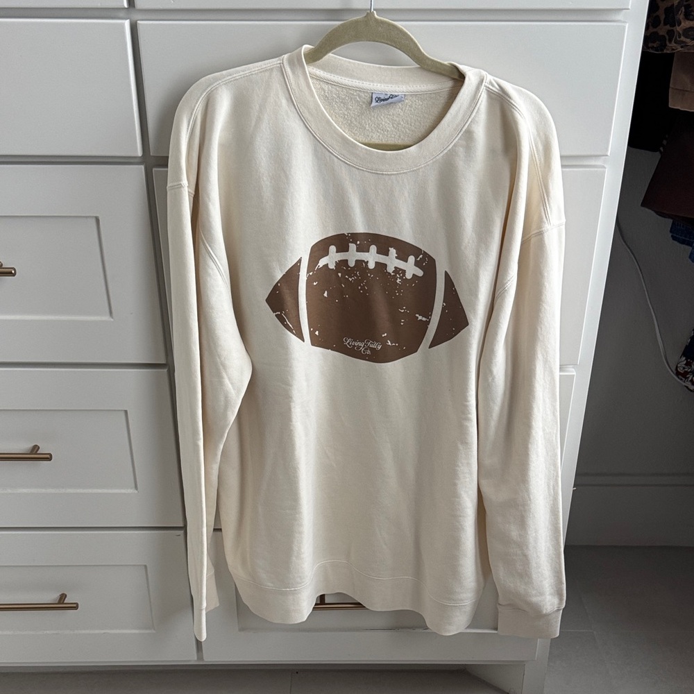 Cream Football Graphic Sweatshirt